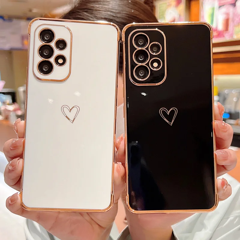 Color: Ivory, Compatible-Phone Models: For iPhone 12 Pro, Ships From: CHINA - Electroplating Love Heart Phone Case For Samsung Galaxy S25 S24 Ultra S23 S22 A13 A14 A52 A53 Protect Lens Shockproof Back Cover
