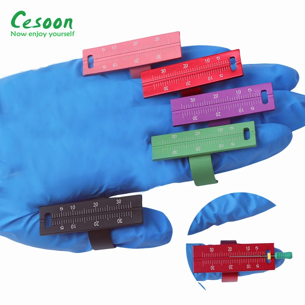 Color: Black - 1Pc Dental Ring Ruler Colorful Dentistry Root Canal Measuring Ruler Endodontic Measuring Equipment Aluminium Alloy Instrument