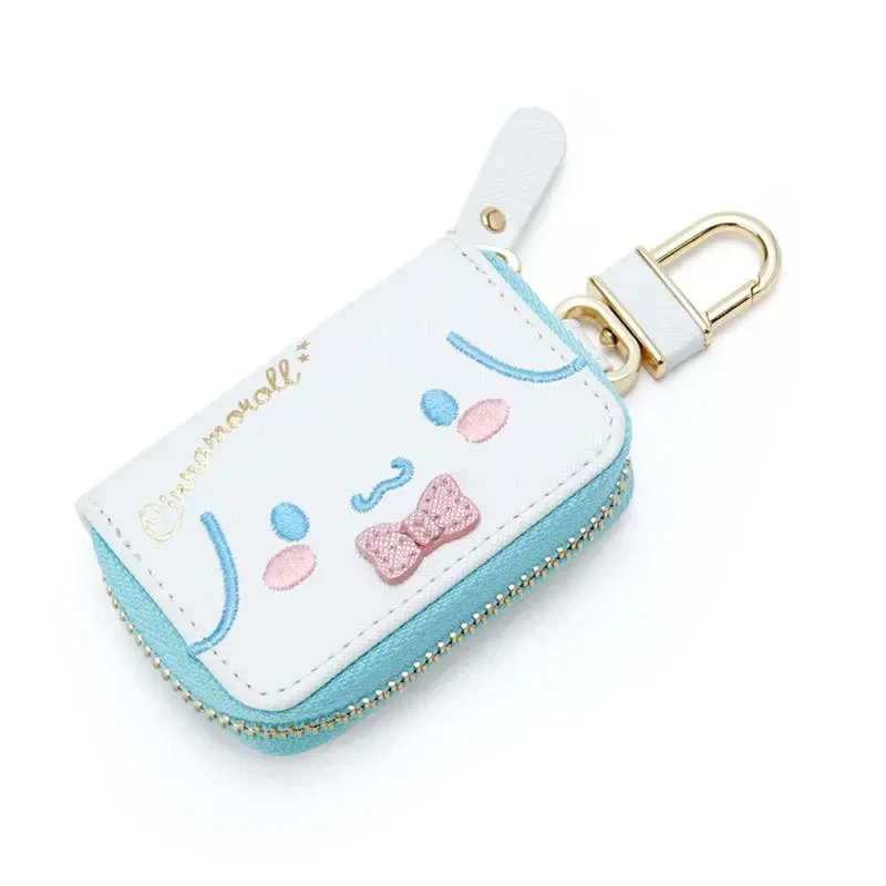 Color: PURPLE - Hello Kitty Car Key Case Cover Sanrio Key Organizer Melody Keychain Pouch Cinnamoroll Keychain Wallet Women Coin Purse Keychain