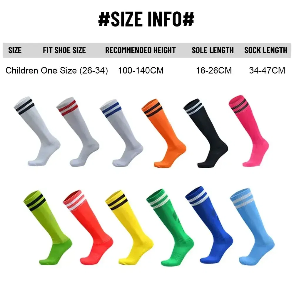 Color: Black - 1 Pair Sports Football Socks Non-slip Grip Football Socks Children Outdoor Running Fitness Socks
