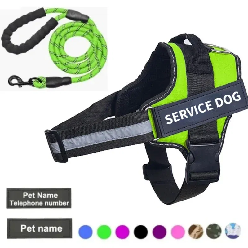 Color: Sky blue, Size: XL - Custom Dog Harness Reflective and Breathable Adjustable Tank Top Free Personalized Name Label Pet leash Set