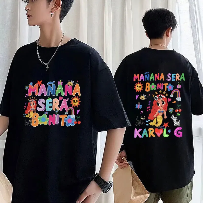 Color: Pink, Size: XL - Limted Karol G Manana Sera Bonito T Shirts Fashion Harajuku Hip Hop T-Shirt Unisex Casual Breathable Cotton Oversized Tee Shirt
