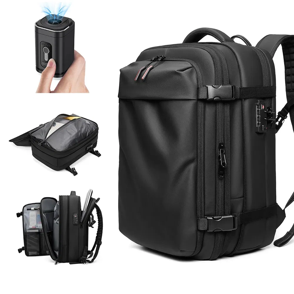 Color: MULTI - Men Travel Backpack vacuum compression Laptop Backpack 17 inch Extended Large Capacity school Backpack Hiking Business backpack