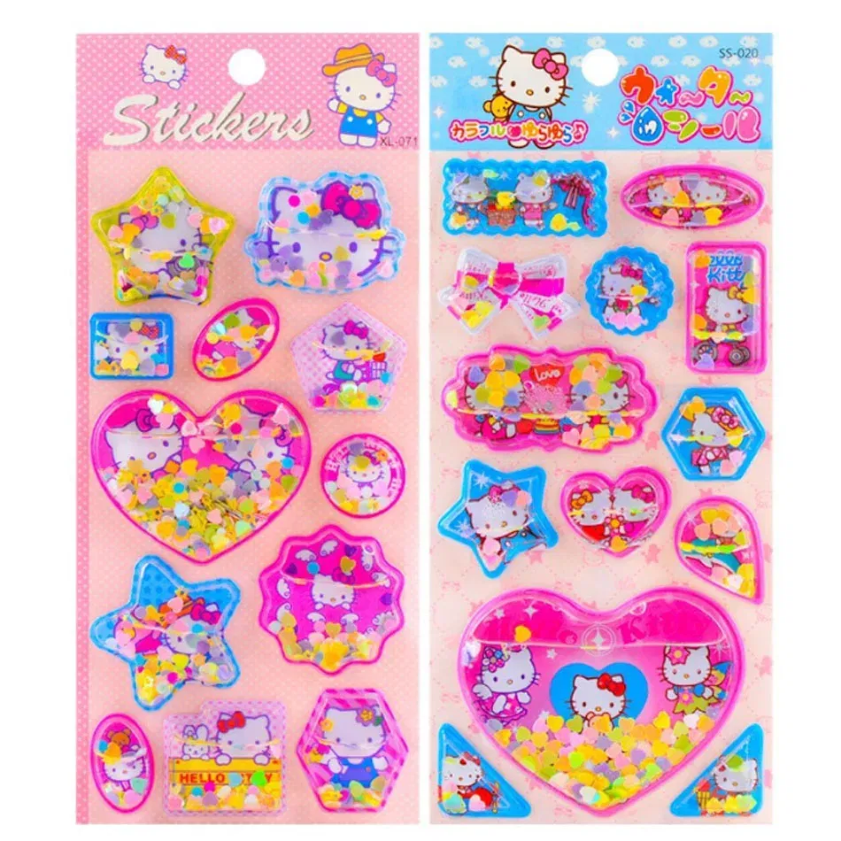 Color: Ivory - New Sanrio 3D Three-Dimensional Water Shaking Flashing Refrigerator,Hello Kitty Laptop/Phone Case & Children's Stickers for Kids