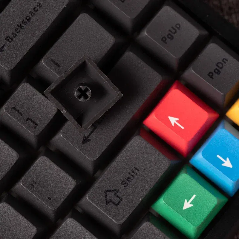 Color: Khaki - Minimalist Black keycaps PBT cherry profile 61/71/64/68/84/96/980/87/104 keycap set