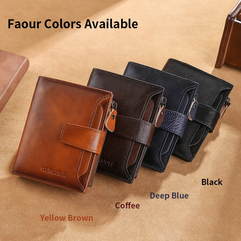 Color: black, Ships From: CHINA - GERUOLA Mens Buckle, Zipper, Leather Wallet, Detachable Card, Large Capacity, Multi-functional Coin Pocket