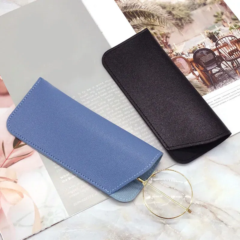 Color: Black, Ships From: CN - Simple Soft Leather Open Sunglasses Bag for Women Men Waterproof Reading Glasses Case Dust Storage Bag Eyewear Pocket Accessory