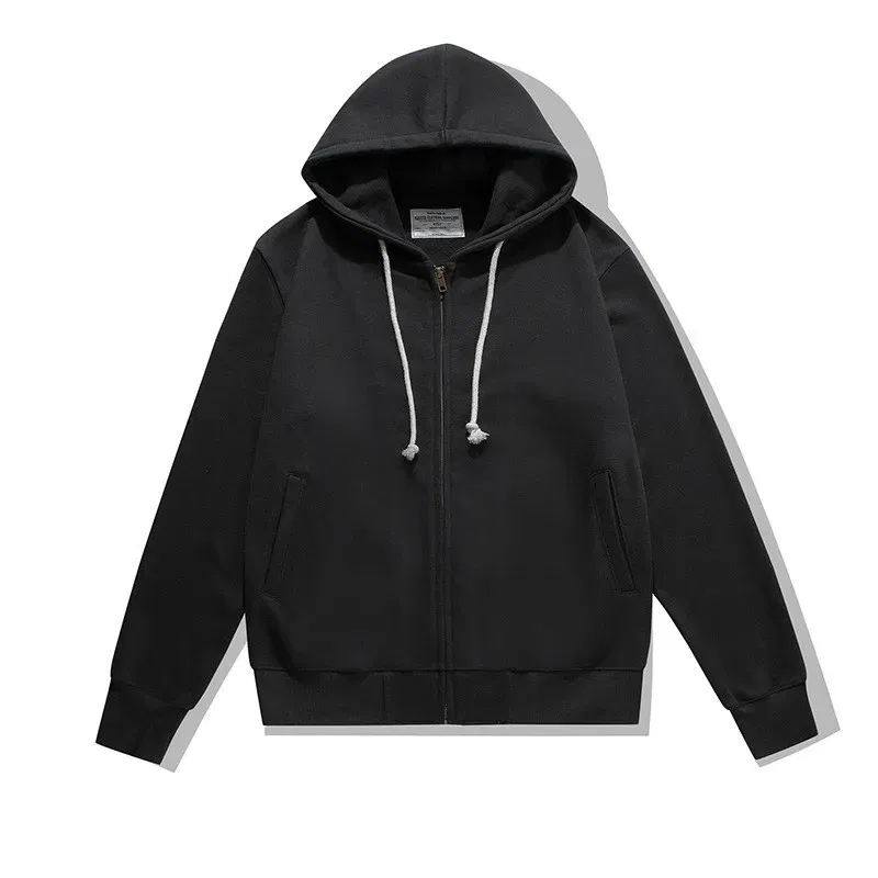 Autumn Winter Japanese Retro 500g Heavyweight Long Sleeved Hooded Hoodies Men's Fashion Thickened Casual Cardigan Sweatshirts