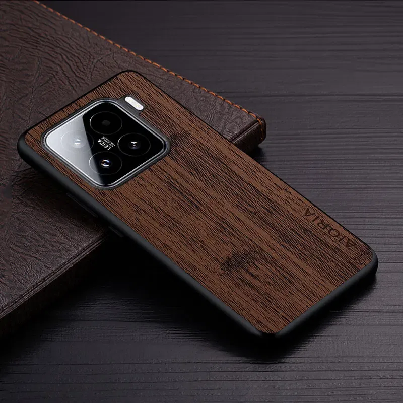 Color: GRAY, Compatibility by Model: xiaomi 15 - Case For Xiaomi 15 Ultra  Funda Bamboo Wood Pattern Leather Cover Luxury Capa For xiaomi 15 Ultra case Coque
