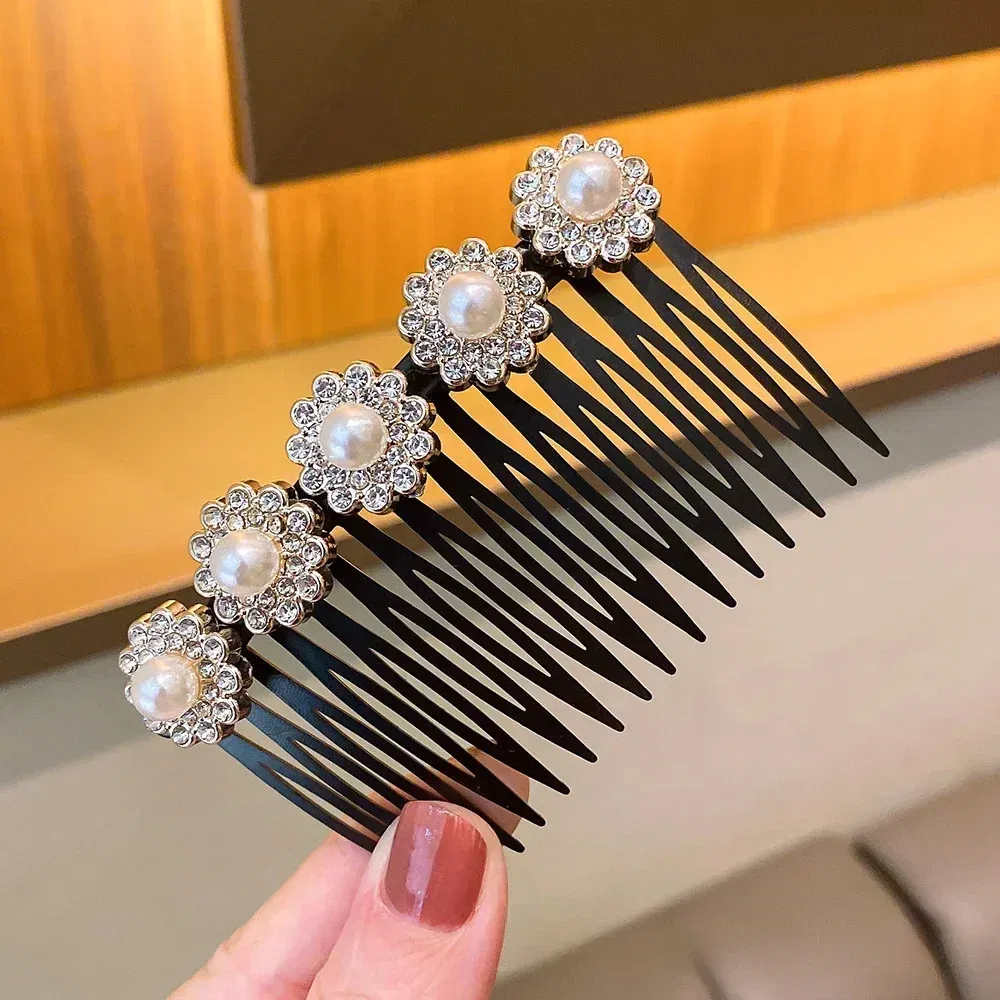 Color: Dark purple - Hair Combs Bangs Hair Clips Non-slip Broken Hair Pins for Women Girl Back Head Headdresses Korean Hairs Accessories New Headwear