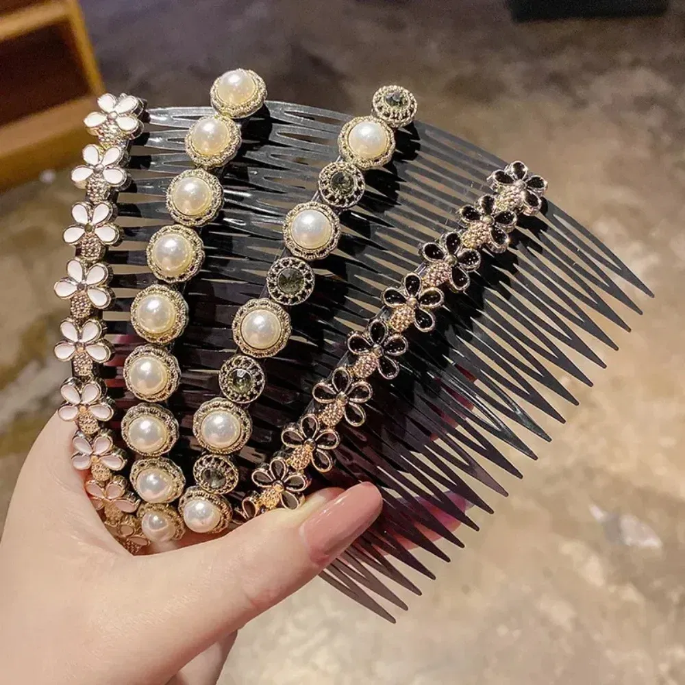 Color: Dark purple - Hair Combs Bangs Hair Clips Non-slip Broken Hair Pins for Women Girl Back Head Headdresses Korean Hairs Accessories New Headwear