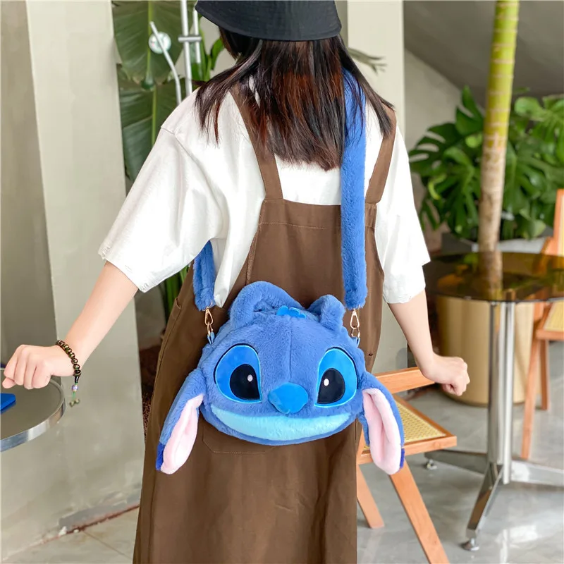 Color: Orange - Disney Anime Lilo & Stitch Toy Kawaii Messenger Bag Girl Heart Handbag Stitch Doll Children Cartoon Soft Sweetheart Shoulder Bag