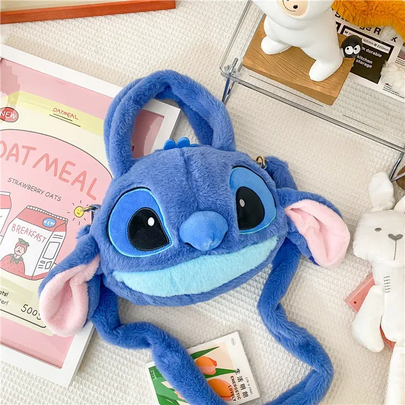 Color: Orange - Disney Anime Lilo & Stitch Toy Kawaii Messenger Bag Girl Heart Handbag Stitch Doll Children Cartoon Soft Sweetheart Shoulder Bag