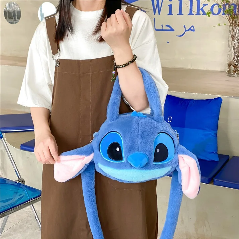 Color: Orange - Disney Anime Lilo & Stitch Toy Kawaii Messenger Bag Girl Heart Handbag Stitch Doll Children Cartoon Soft Sweetheart Shoulder Bag