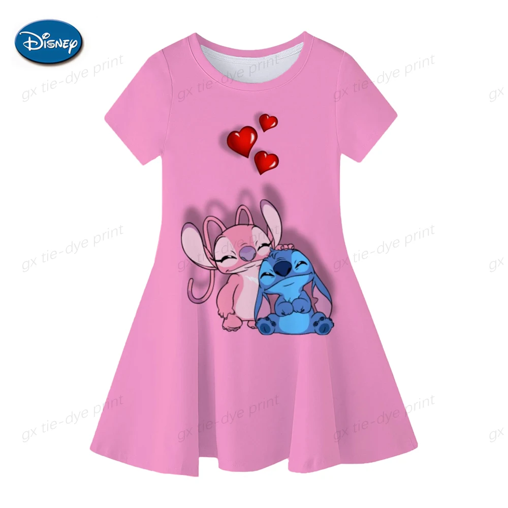 Color: Gold, Ships From: CHINA, Kid Size: 7 - Fashion Baby Girls Stitch Dress Summer Dress Cartoon Stitch Dress Princess Stitch Dress Children's Girl Clothing 0-14 Years