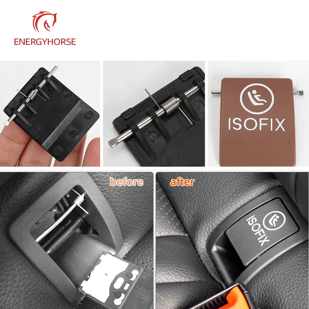 Color Name: GRAY - Car Seat ISOFIX Switch Cover Child Seat Restraint For Mercedes W205 W253 W238 C E GLC Class C200 C220 C300 GLC250 GLC300 E300