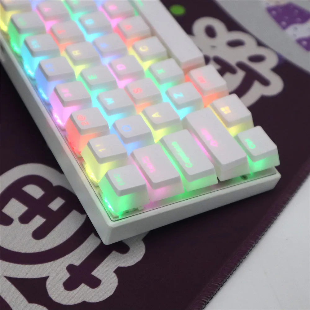 Color: GRAY - 104 Keys Pudding Theme Keycap OEM Profile ABS PBT Double Shot Keycap For Mx Switch Mechanical Keyboard RGB Backlit Key Caps