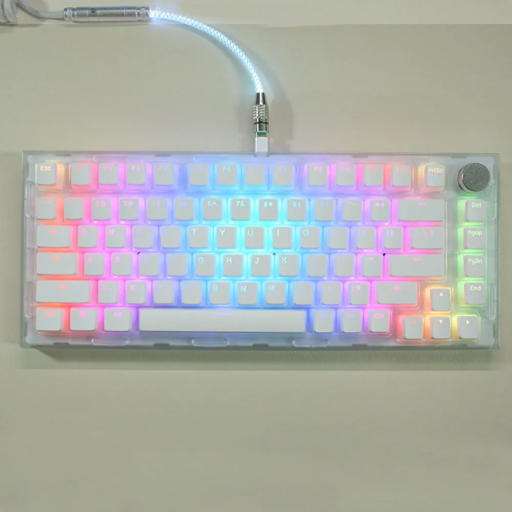 Color: GRAY - 104 Keys Pudding Theme Keycap OEM Profile ABS PBT Double Shot Keycap For Mx Switch Mechanical Keyboard RGB Backlit Key Caps