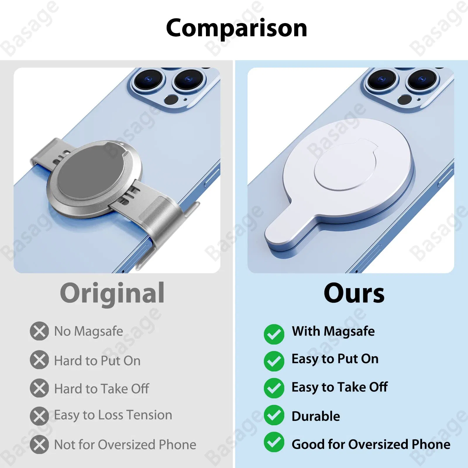 Color: Silver, Ships From: CHINA - Magnetic Adapter Mobile Phone Holder Handheld Stabilizer Quick Release Accessories for DJI Osmo OM6 OM5 OM4 Gimbal for Magsafe