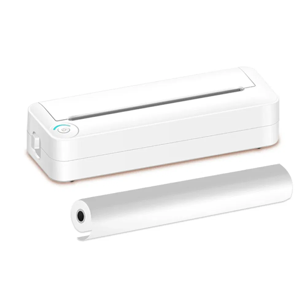 color: pink - A4 Paper Printer Thermal Printing Wireless BT Mobile Photo Printer Support 210mm Wide for Outdoor Travel Home Office Printing