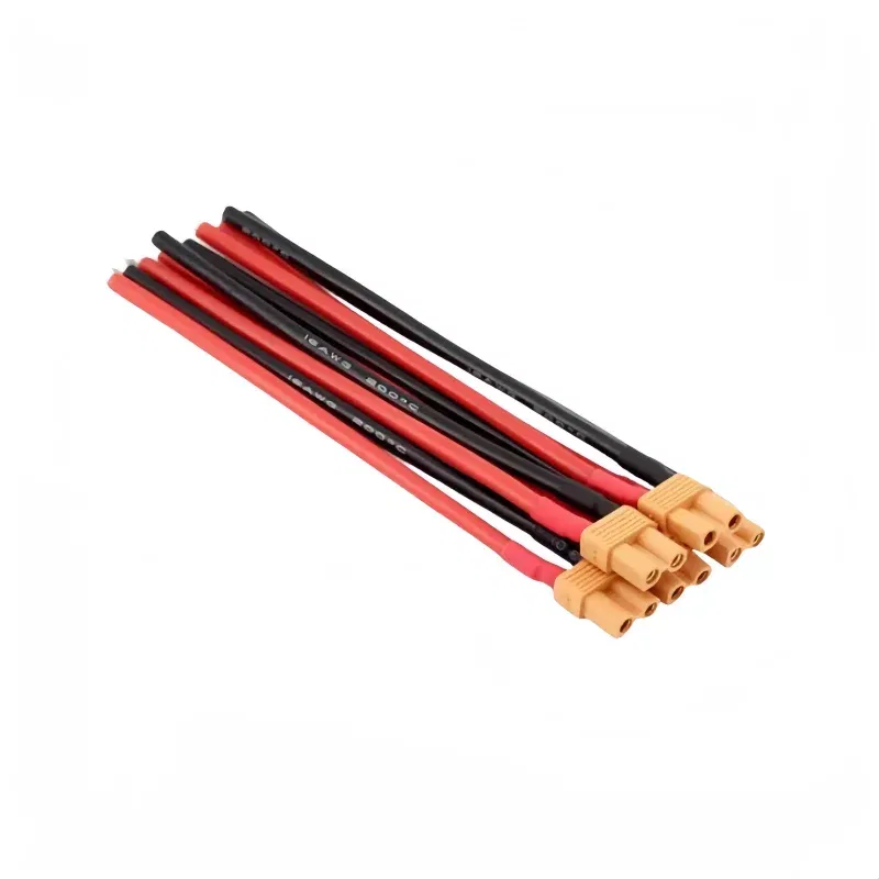 Color: PURPLE - XT30 Pigtail Plug Male and Female Connector with 100mm 16AWG Tinned Wire Cable for RC Fixed wing Lipo Battery FPV Drone charger
