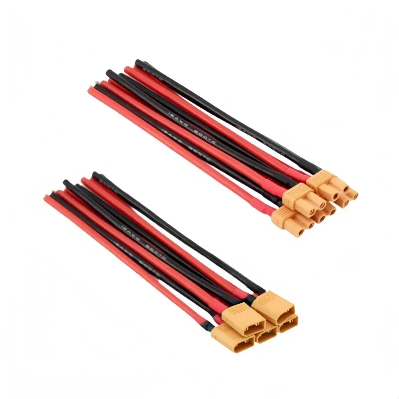 Color: PURPLE - XT30 Pigtail Plug Male and Female Connector with 100mm 16AWG Tinned Wire Cable for RC Fixed wing Lipo Battery FPV Drone charger