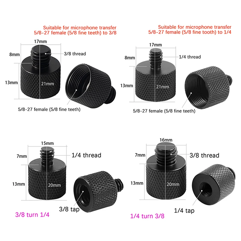 Color: Blue - Camera Screw Conversion Nut 5/8 To 3/8 To 1/4 Inch Adapter Mount For DSLR Tripod Monopod Quick Release Plate Stands Camera Acc