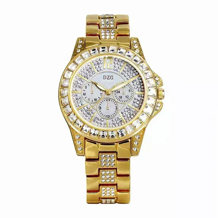 Color: Gold - Fashion Women Watch with Diamond Watch Ladies Top Luxury Brand Ladies Casual Women's Bracelet Crystal Watches Relogio Feminino