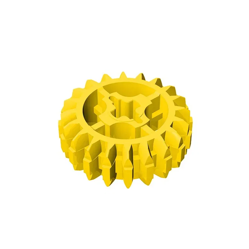 Color: Yellow - Rainbow Pig MOC Particle 32269 18575 High-Tech Gear 20 Tooth Double Bevel with Axle Hole Compatible Brick Building Block Toys