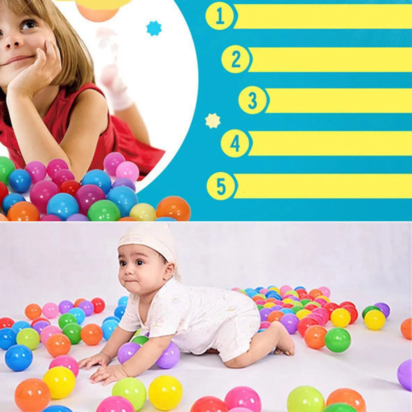Color: WHITE - Outdoor Sport Ball Eco-Friendly Water Pool Ocean Wave Ball 50/100pcs 5.5cm Stress Air Ball Funny Toys for Children Kid Ballenbak