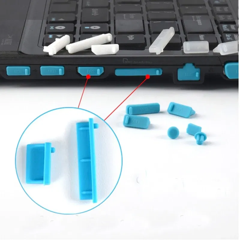 Color: PURPLE - 16pcs/set Colorful Silicone Anti Dust Plug Cover Stopper Dust Plug Laptop Dustproof USB Port RJ45 Interface waterproofCover