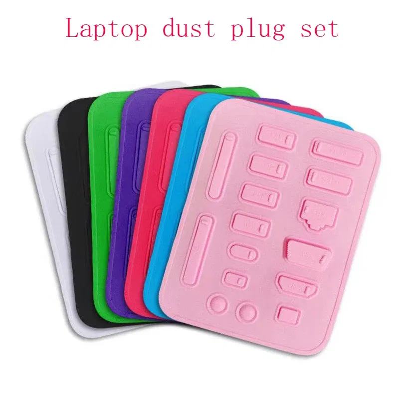 Color: PURPLE - 16pcs/set Colorful Silicone Anti Dust Plug Cover Stopper Dust Plug Laptop Dustproof USB Port RJ45 Interface waterproofCover