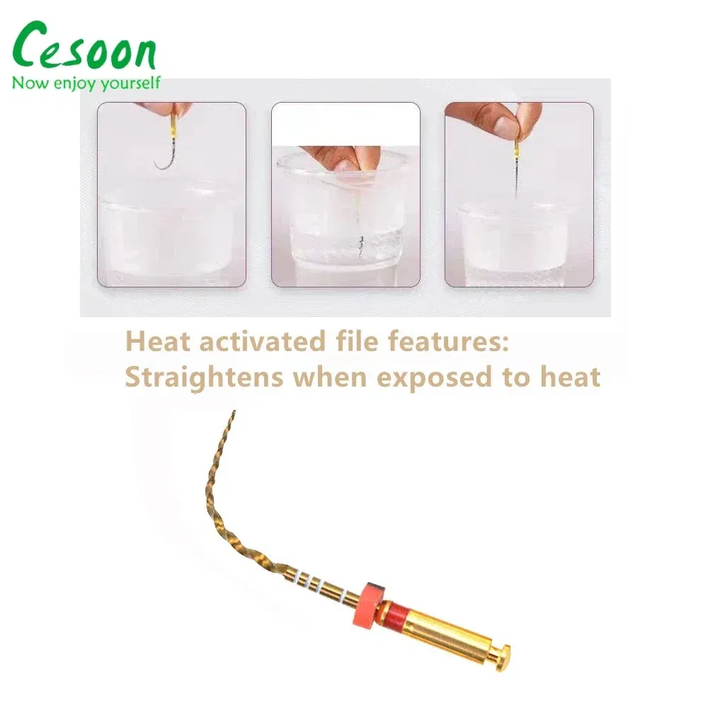 Color: Light Red - Dental Heat Activation Gold Flexible Files Endodontic Endo NITI Rotary File Nickel Titainium For Root Canal Dentistry Lab Tools
