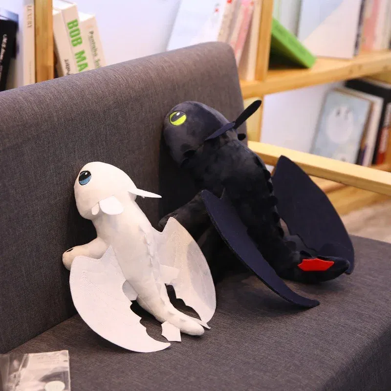 Color: black, Height: 100cm-150cm - 20-65cm Plushies Dragon Toys Kawaii White Black Dinosaurs Animal Stuffed Plush Toys In Stock Plush Kid Birthday Gifts for Kids
