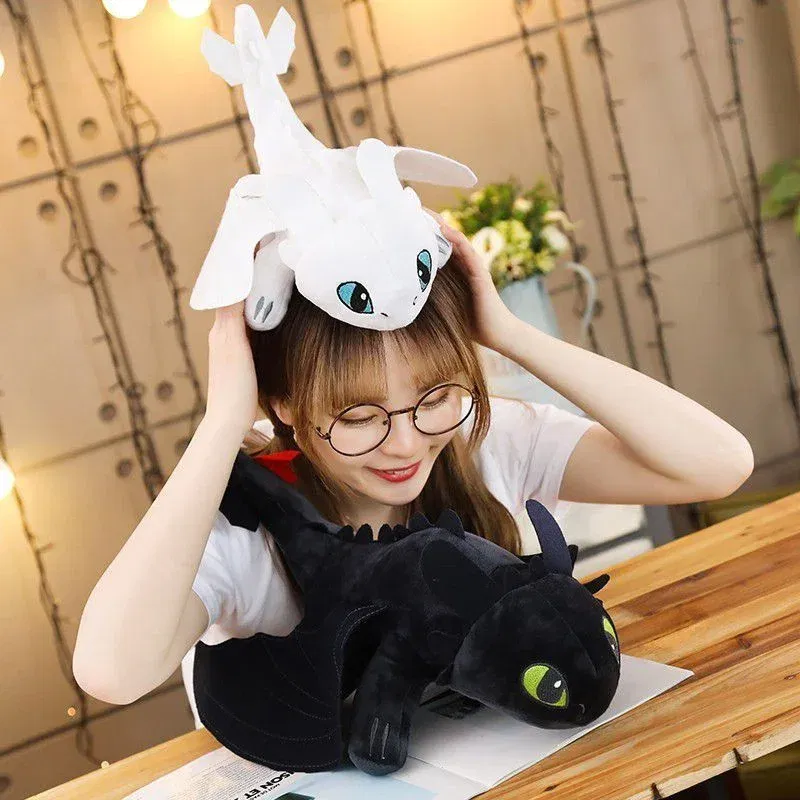 Color: black, Height: 100cm-150cm - 20-65cm Plushies Dragon Toys Kawaii White Black Dinosaurs Animal Stuffed Plush Toys In Stock Plush Kid Birthday Gifts for Kids