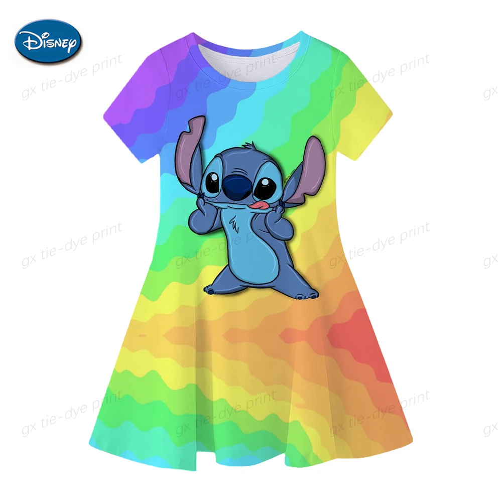 Color: Gold, Ships From: CHINA, Kid Size: 7 - Fashion Baby Girls Stitch Dress Summer Dress Cartoon Stitch Dress Princess Stitch Dress Children's Girl Clothing 0-14 Years