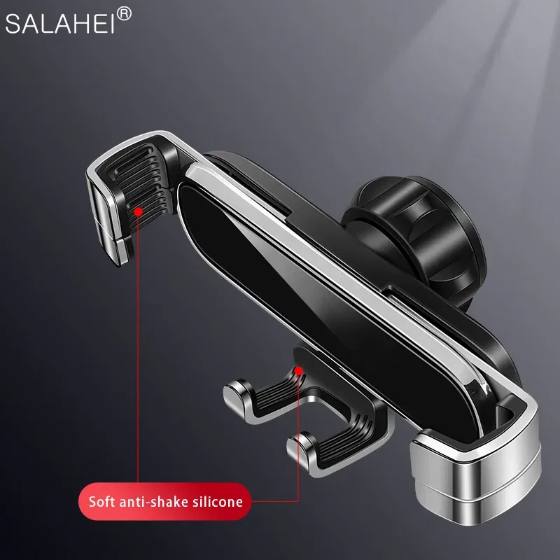 Color Name: Black - Gravity Car Mobile Phone Holder GPS Support For Mercedes Benz C Class 2019 W205 C180 C250 C300 GLC X253 2019 2020 For Iphone