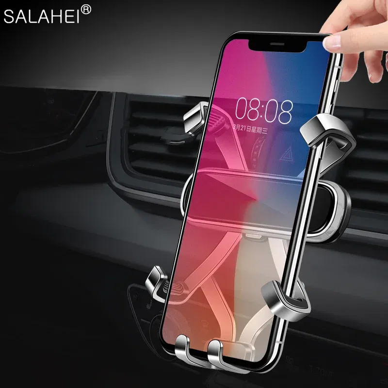 Color Name: Black - Gravity Car Mobile Phone Holder GPS Support For Mercedes Benz C Class 2019 W205 C180 C250 C300 GLC X253 2019 2020 For Iphone
