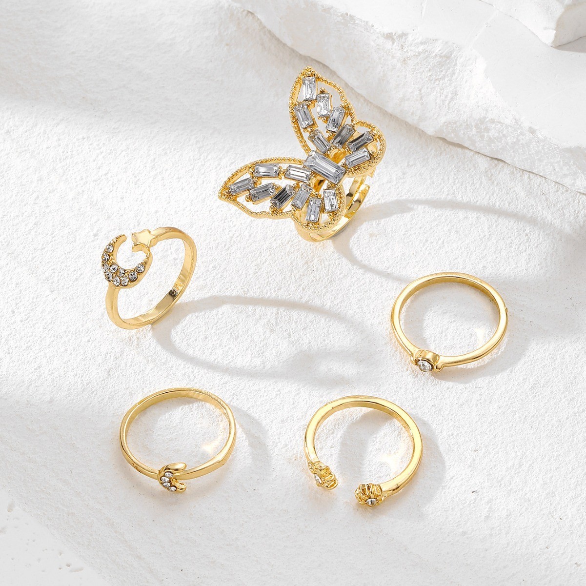 Fashion Jewelry Silver Color Butterfly Rings