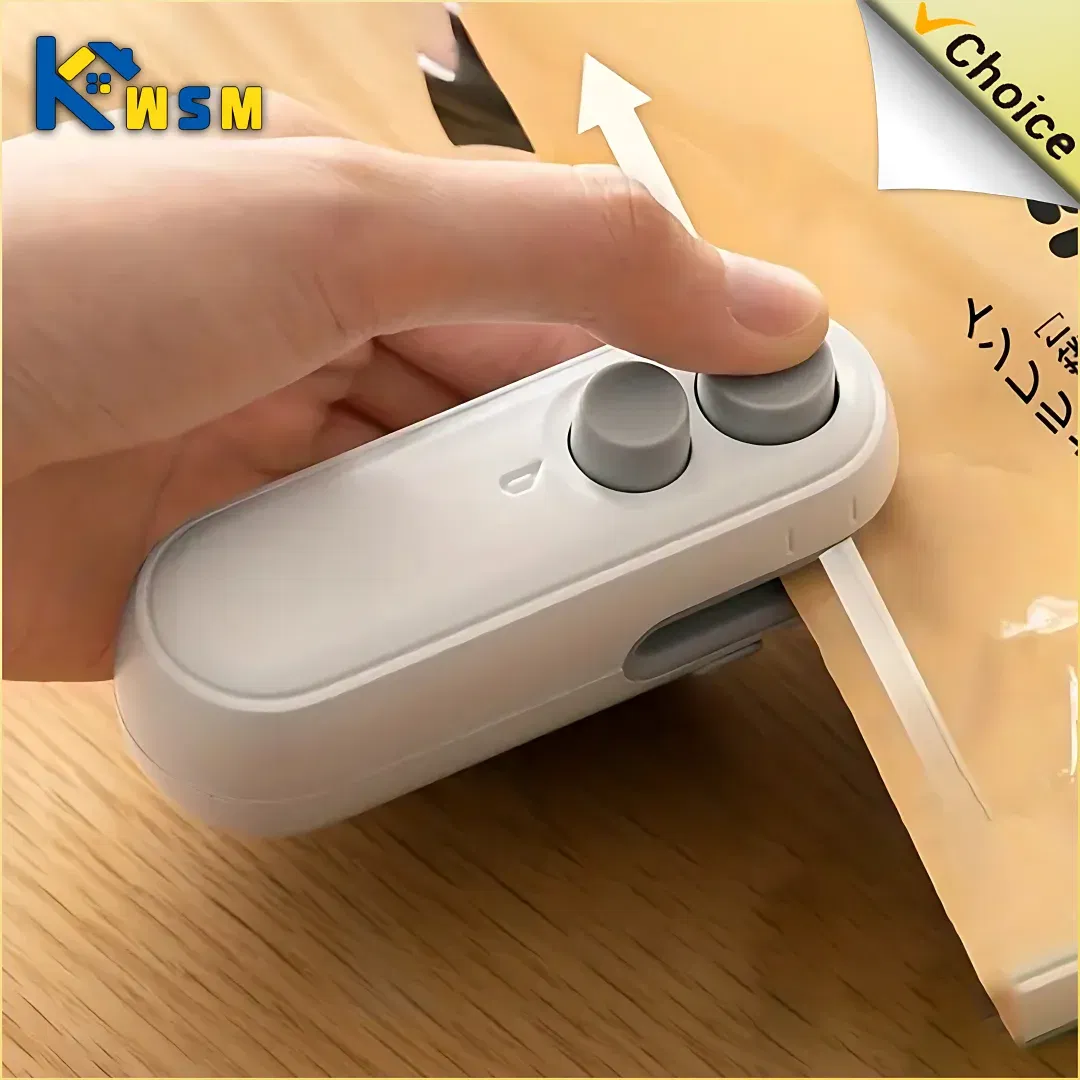 Color: Dark Khaki - Portable Mini Sealer 2 in 1 Heat Sealer For Snacks Home use rechargeable sealer Vacuum Sealer Snacks plastic bag heat sealer