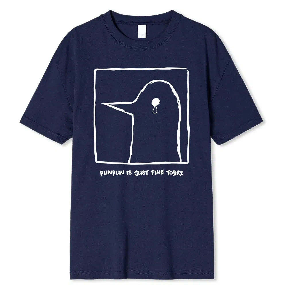 Color: Dark Grey, Size: XL - Oyasumi PunPun Modal Print T-Shirts Funny Anime Streetwear Camisetas Men Women Short-sleev Fashion Harajuku Cartoon Tee Shirt