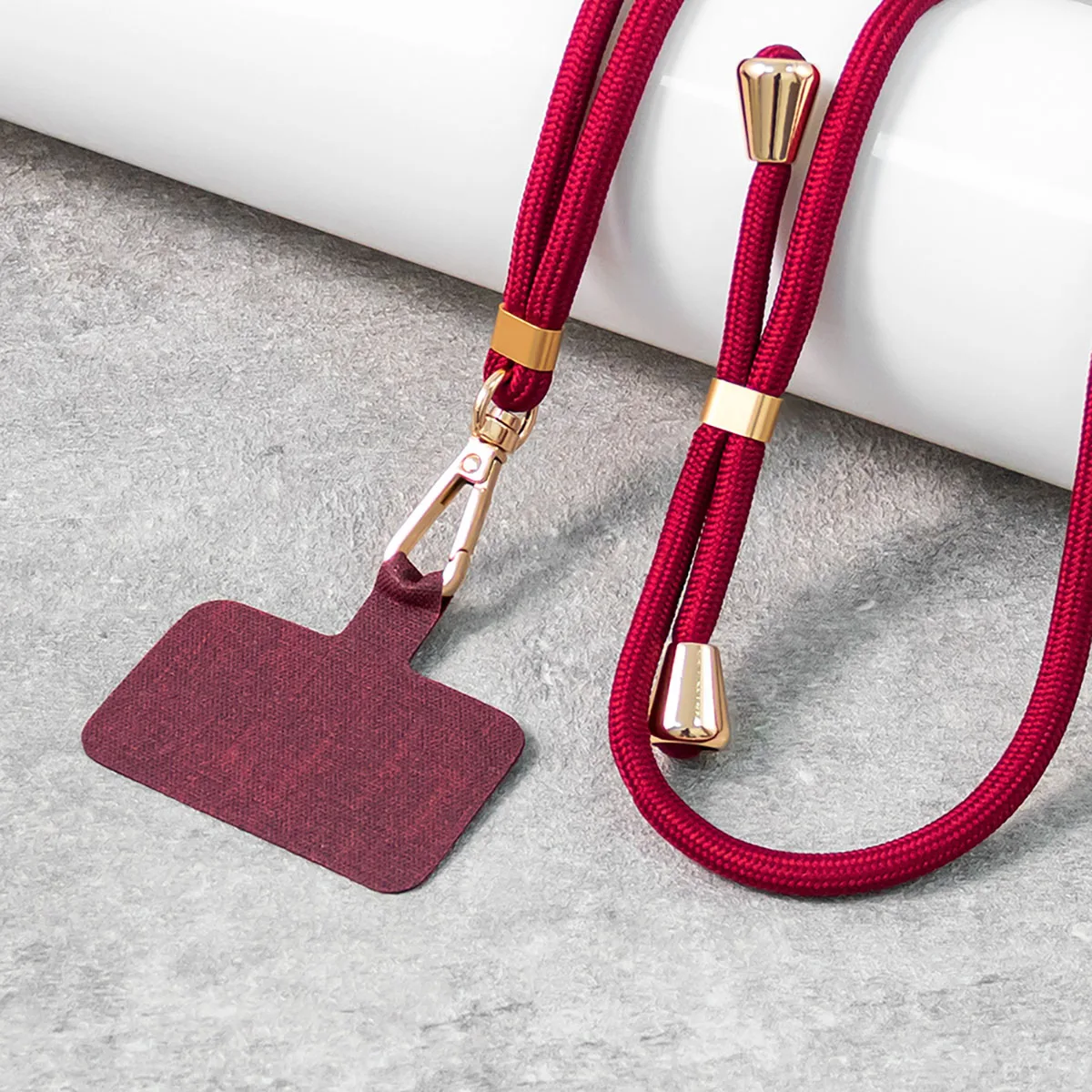 Color: Red / Pink - phone suspension rope anti loss rope adjustable and extendable nylon cloth detachable suspension rope Mobile phone lanyard