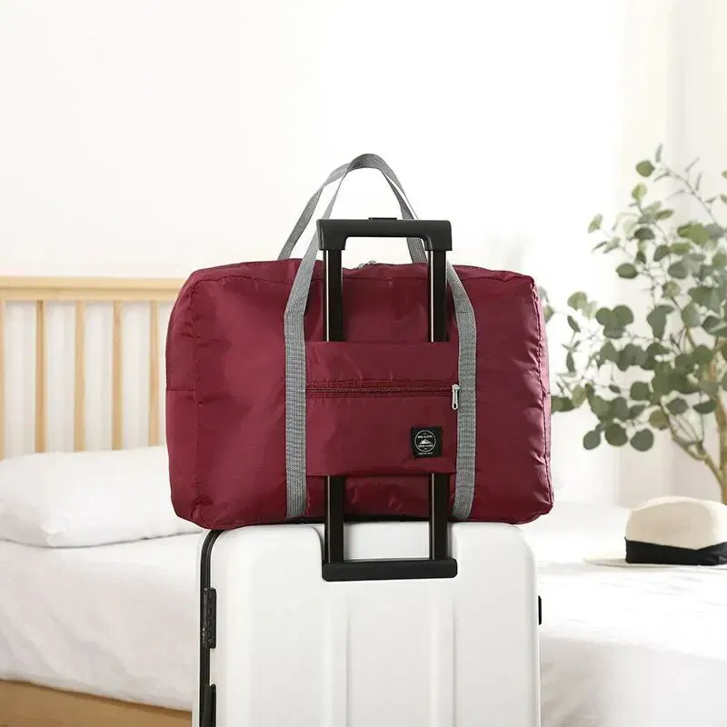 Color: Red - Foldable Travel Duffel Bag for Airlines Carry on Bag for Women and Girls Lightweight Large Capacity Sports Weekend Trip Overnigh
