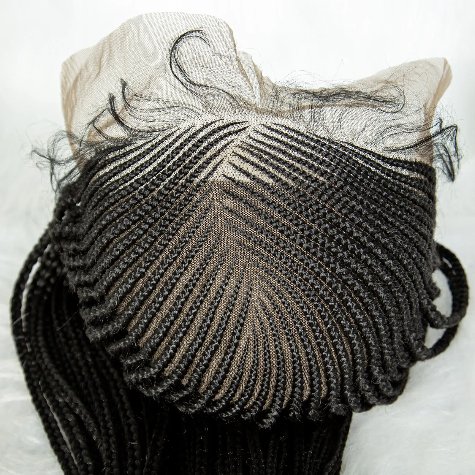 KIMA Fulani Box Cornrow Braided Wigs Synthetic Full Lace Front Braided Wigs With Baby Hair for Black Women