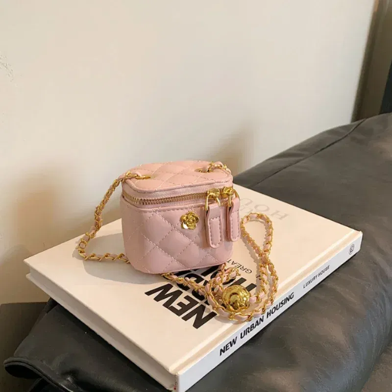 Color: Clear - New Fashion Children's Bag Girl Baby Lingge Chain Bag Girl Crossbody Bag Handbag Bags For Girls Free Shipping Kids Bag