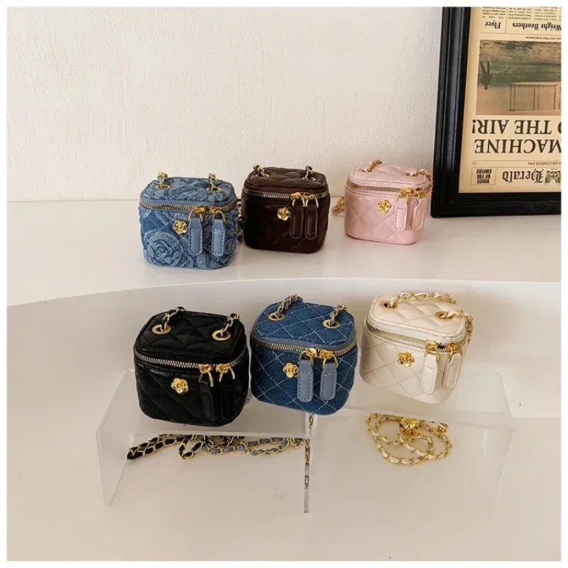 Color: Clear - New Fashion Children's Bag Girl Baby Lingge Chain Bag Girl Crossbody Bag Handbag Bags For Girls Free Shipping Kids Bag