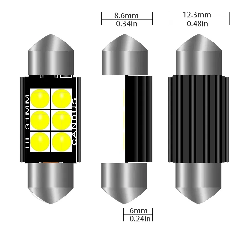 Emitting Color: WHITE, Color Temperature: 6000K - 1pcs 3030 Festoon 31mm 36mm 39mm 41/42mm C5W Led Bulb CANBUS C10W Dome Reading Lamp Car Beleuchtung Interior License Plate Light