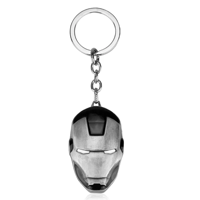 Color: WHITE, Ships From: CHINA - The Avengers Superhero Iron Man Keychain Marvel Jewelry Car Key Holder Accessories Men Backpack Keyring Accessories for Fan Gift