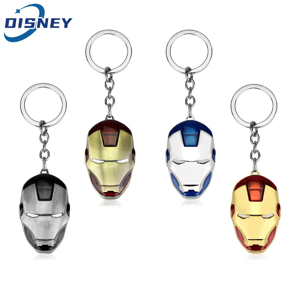 Color: WHITE, Ships From: CHINA - The Avengers Superhero Iron Man Keychain Marvel Jewelry Car Key Holder Accessories Men Backpack Keyring Accessories for Fan Gift