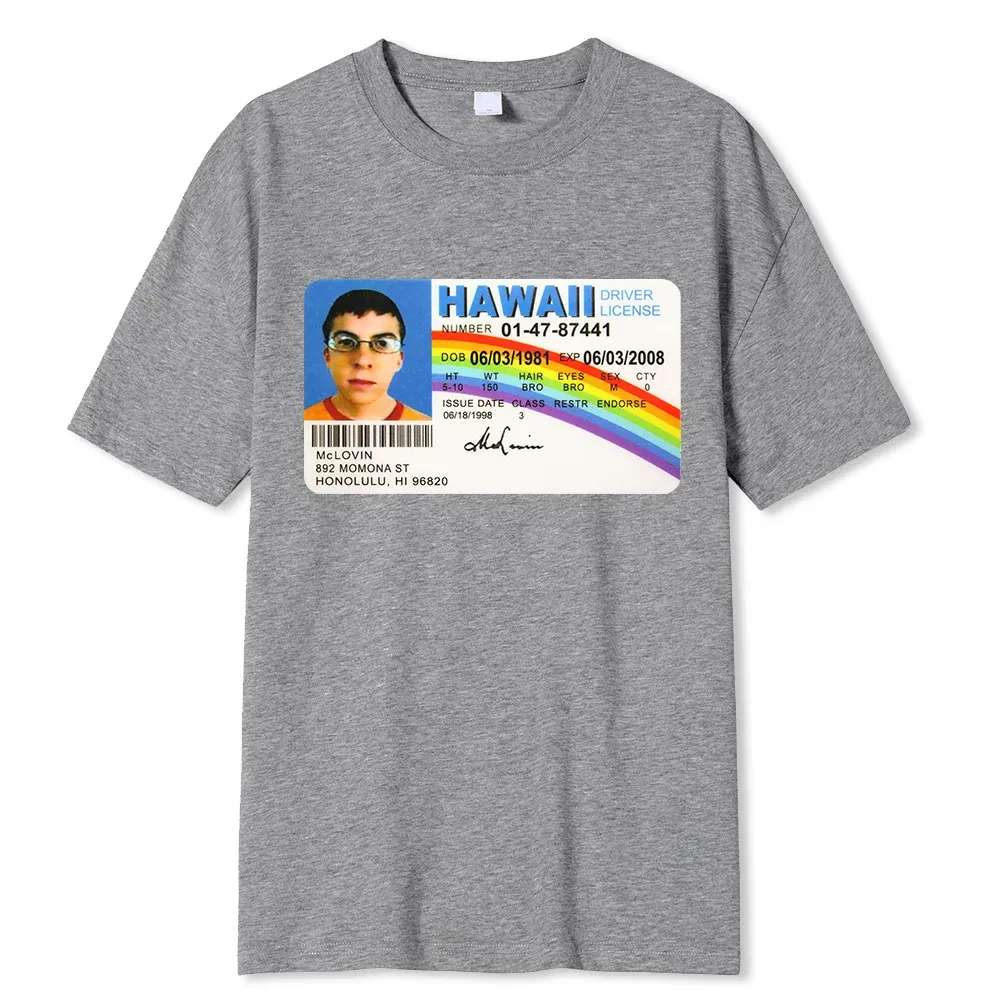 Color: Blue, Size: XXXL - Homme t Shirt Summer Men t-Shirt Mclovin Id Card Superbad Geek Mens Cotton t-Shirt Unisex t-Shirt Teenagers Cool Soft Clothing